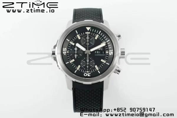 IWC Aquatimer Chrono IW376803 SS APSF 1:1 Best Edition Black Dial on Black Rubber Strap DD7750 - Super Clone Watch | 1:1 Best Version