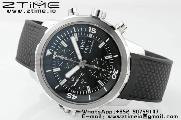 IWC Aquatimer Chrono IW376803 SS APSF 1:1 Best Edition Black Dial on Black Rubber Strap DD7750 - Super Clone Watch | 1:1 Best Version