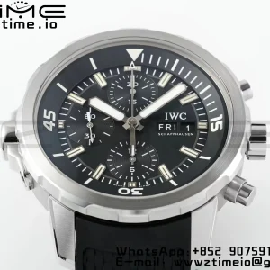 IWC Aquatimer Chrono IW376803 SS APSF 1:1 Best Edition Black Dial on Black Rubber Strap DD7750 - Super Clone Watch | 1:1 Best Version