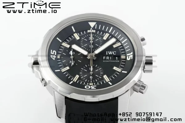 IWC Aquatimer Chrono IW376803 SS APSF 1:1 Best Edition Black Dial on Black Rubber Strap DD7750 - Super Clone Watch | 1:1 Best Version