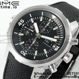 IWC Aquatimer Chrono IW376803 SS APSF 1:1 Best Edition Black Dial on Black Rubber Strap DD7750 - Super Clone Watch | 1:1 Best Version