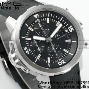 IWC Aquatimer Chrono IW376803 SS APSF 1:1 Best Edition Black Dial on Black Rubber Strap DD7750 - Super Clone Watch | 1:1 Best Version