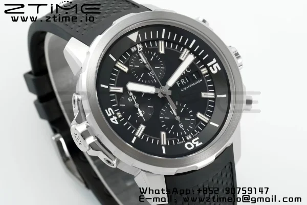 IWC Aquatimer Chrono IW376803 SS APSF 1:1 Best Edition Black Dial on Black Rubber Strap DD7750 - Super Clone Watch | 1:1 Best Version