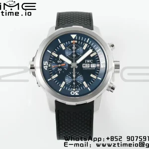 IWC Aquatimer Chrono IW376805 SS APSF 1:1 Best Edition Blue Dial on Black Rubber Strap DD7750 - Super Clone Watch | 1:1 Best Version