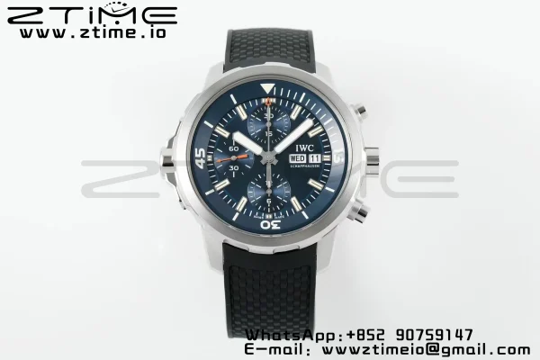 IWC Aquatimer Chrono IW376805 SS APSF 1:1 Best Edition Blue Dial on Black Rubber Strap DD7750 - Super Clone Watch | 1:1 Best Version