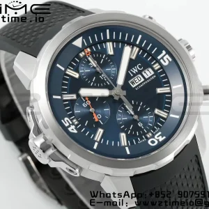 IWC Aquatimer Chrono IW376805 SS APSF 1:1 Best Edition Blue Dial on Black Rubber Strap DD7750 - Super Clone Watch | 1:1 Best Version