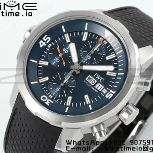 IWC Aquatimer Chrono IW376805 SS APSF 1:1 Best Edition Blue Dial on Black Rubber Strap DD7750 - Super Clone Watch | 1:1 Best Version