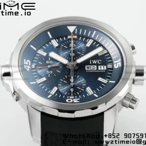 IWC Aquatimer Chrono IW376805 SS APSF 1:1 Best Edition Blue Dial on Black Rubber Strap DD7750 - Super Clone Watch | 1:1 Best Version