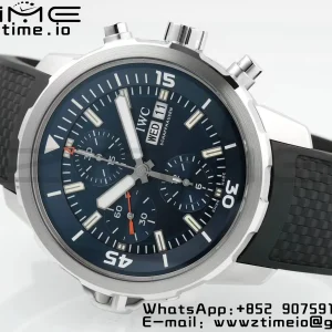 IWC Aquatimer Chrono IW376805 SS APSF 1:1 Best Edition Blue Dial on Black Rubber Strap DD7750 - Super Clone Watch | 1:1 Best Version