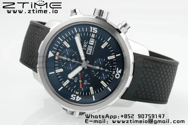 IWC Aquatimer Chrono IW376805 SS APSF 1:1 Best Edition Blue Dial on Black Rubber Strap DD7750 - Super Clone Watch | 1:1 Best Version
