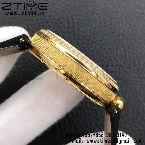 Breguet Reine de Naples 8918BA/58/864/D00D YG ZF 1:1 Best Edition White MOP Dial Diamonds Bezel on Black Fabric Strap A537 V2 - Super Clone Watch | 1:1 Best Version