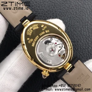 Breguet Reine de Naples 8918BA/58/864/D00D YG ZF 1:1 Best Edition White MOP Dial Diamonds Bezel on Black Fabric Strap A537 V2 - Super Clone Watch | 1:1 Best Version