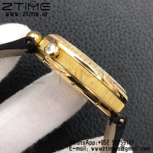 Breguet Reine de Naples 8918BA/58/864/D00D YG ZF 1:1 Best Edition White MOP Dial Diamonds Bezel on Black Fabric Strap A537 V2 - Super Clone Watch | 1:1 Best Version