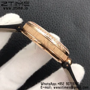 Breguet  Reine de Naples 8918BR/58/864 D00D RG ZF 1:1 Best Edition White MOP Dial Diamonds Bezel on Black Fabric Strap A537 V2 - Super Clone Watch | 1:1 Best Version