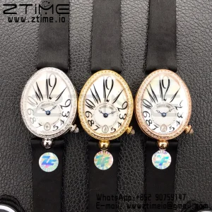 Breguet Reine de Naples 8918BA/58/864/D00D YG ZF 1:1 Best Edition White MOP Dial Diamonds Bezel on Black Fabric Strap A537 V2 - Super Clone Watch | 1:1 Best Version