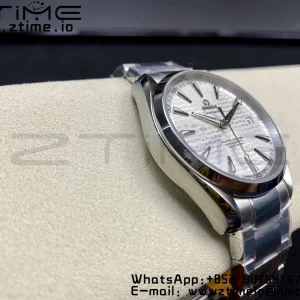 OMEGA Aqua Terra 150M SS VSF 1:1 Best Edition White Wave Textured Dial on SS Bracelet A8500 Super Clone - Super Clone Watch | 1:1 Best Version