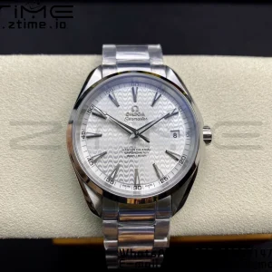 OMEGA Aqua Terra 150M SS VSF 1:1 Best Edition White Wave Textured Dial on SS Bracelet A8500 Super Clone - Super Clone Watch | 1:1 Best Version