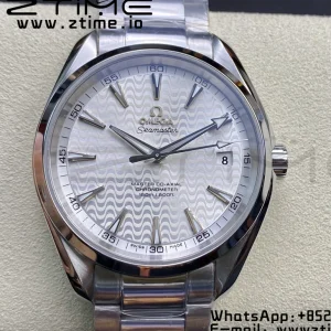 OMEGA Aqua Terra 150M SS VSF 1:1 Best Edition White Wave Textured Dial on SS Bracelet A8500 Super Clone - Super Clone Watch | 1:1 Best Version