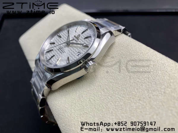 OMEGA Aqua Terra 150M SS VSF 1:1 Best Edition White Wave Textured Dial on SS Bracelet A8500 Super Clone - Super Clone Watch | 1:1 Best Version