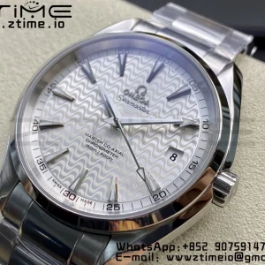 OMEGA Aqua Terra 150M SS VSF 1:1 Best Edition White Wave Textured Dial on SS Bracelet A8500 Super Clone - Super Clone Watch | 1:1 Best Version