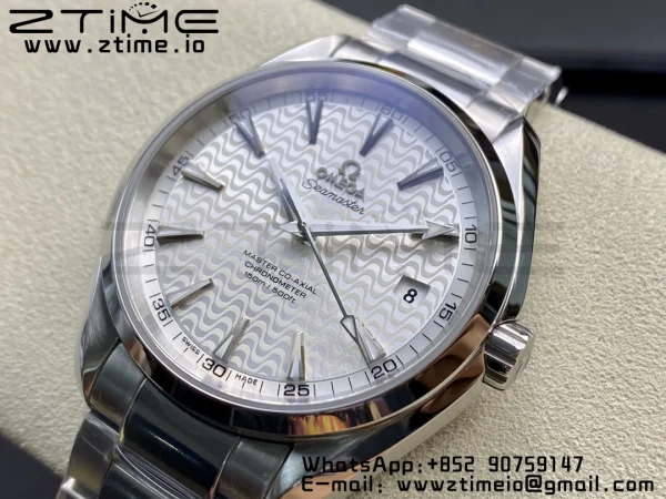 OMEGA Aqua Terra 150M SS VSF 1:1 Best Edition White Wave Textured Dial on SS Bracelet A8500 Super Clone - Super Clone Watch | 1:1 Best Version