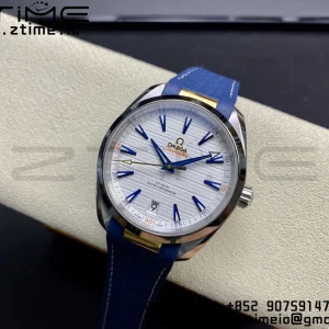 OMEGA Aqua Terra 150M Master Chronometers VSF 1:1 Best Edition White Dial on Blue Rubber Strap A8900 Super Clone - Super Clone Watch | 1:1 Best Version
