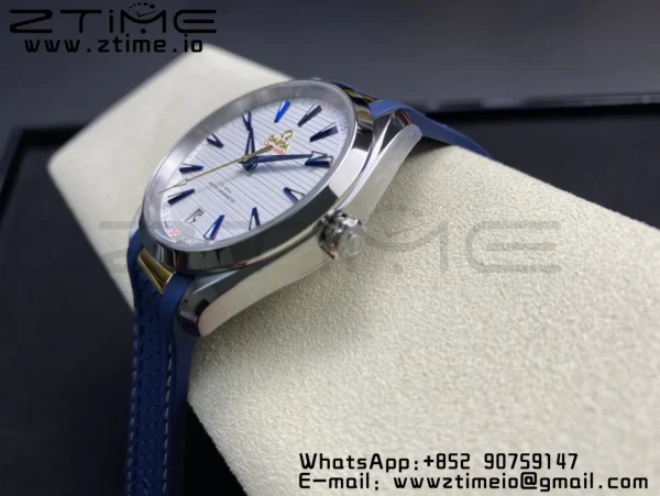 OMEGA Aqua Terra 150M Master Chronometers VSF 1:1 Best Edition White Dial on Blue Rubber Strap A8900 Super Clone - Super Clone Watch | 1:1 Best Version