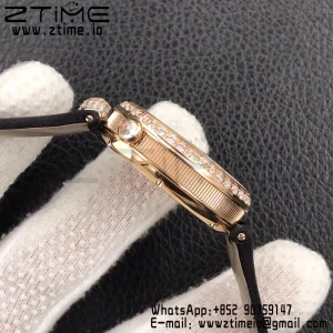 Breguet Reine de Naples 8928BB RG ZF 1:1 Best Edition White Roman Dial Diamonds Bezel on Black Leather Strap A537 V2 - Super Clone Watch | 1:1 Best Version