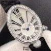 Breguet Reine de Naples 8928BB SS ZF 1:1 Best Edition White Roman Dial Diamonds Bezel on Black Leather Strap A537 V2 - Super Clone Watch | 1:1 Best Version