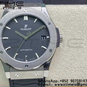 HUBLOT Classic Fusion 42mm 542.NX.1171.RX チタニウム WWF 1:1 ベストエディション ブラックダイアル ブラックグミストラップ A2892 - スーパークローンウォッチ｜1:1 ベストバージョン