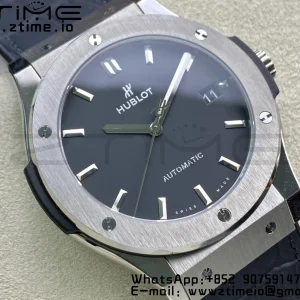 HUBLOT Classic Fusion 42mm 542.NX.1171.RX Titanium WWF 1:1 Best Edition Black Dial on Black Gummy Strap A2892 - Super Clone Watch | 1:1 Best Version