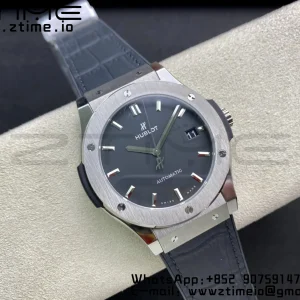 HUBLOT Classic Fusion 42mm 542.NX.1171.RX チタニウム WWF 1:1 ベストエディション ブラックダイアル ブラックグミストラップ A2892 - スーパークローンウォッチ｜1:1 ベストバージョン