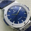 HUBLOT Classic Fusion 42mm 542.NX.7170.LR Titanium WWF 1:1 Best Edition Blue Dial on Blue Gummy Strap A2892 - Super Clone Watch | 1:1 Best Version