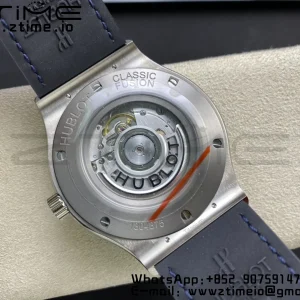 HUBLOT Classic Fusion 42mm 542.NX.7170.LR Titanium WWF 1:1 Best Edition Blue Dial on Blue Gummy Strap A2892 - Super Clone Watch | 1:1 Best Version