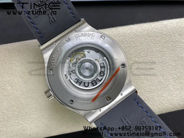 HUBLOT Classic Fusion 42mm 542.NX.7170.LR Titanium WWF 1:1 Best Edition Blue Dial on Blue Gummy Strap A2892 - Super Clone Watch | 1:1 Best Version