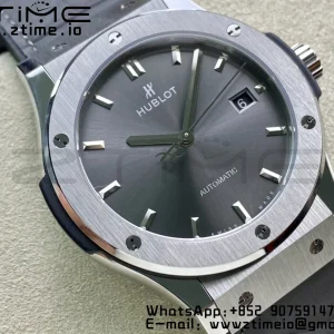 HUBLOT Classic Fusion 45mm 542.NX.7071.LR Titanium WWF 1:1 Best Edition Gray Dial on Gray Gummy Strap A2892 - Super Clone Watch | 1:1 Best Version