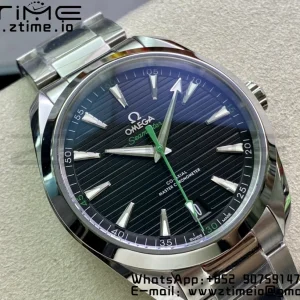OMEGA Aqua Terra 150M Master Chronometers VSF 1:1 Best Edition Black Dial Green Hand on SS Bracelet A8900 Super Clone - Super Clone Watch | 1:1 Best Version