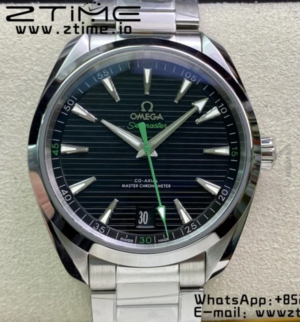 OMEGA Aqua Terra 150M Master Chronometers VSF 1:1 Best Edition Black Dial Green Hand on SS Bracelet A8900 Super Clone - Super Clone Watch | 1:1 Best Version