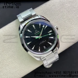 OMEGA Aqua Terra 150M Master Chronometers VSF 1:1 Best Edition Black Dial Green Hand on SS Bracelet A8900 Super Clone - Super Clone Watch | 1:1 Best Version