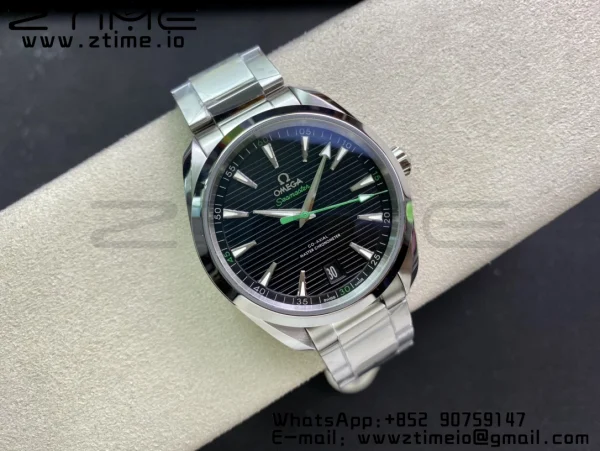 OMEGA Aqua Terra 150M Master Chronometers VSF 1:1 Best Edition Black Dial Green Hand on SS Bracelet A8900 Super Clone - Super Clone Watch | 1:1 Best Version