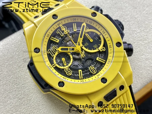 Hublot Big Bang Unico 441.ES.5119.RX Ceramic BBF 1:1 Best Edition Skeleton Dial on Yellow Rubber Strap A1280 - Super Clone Watch | 1:1 Best Version