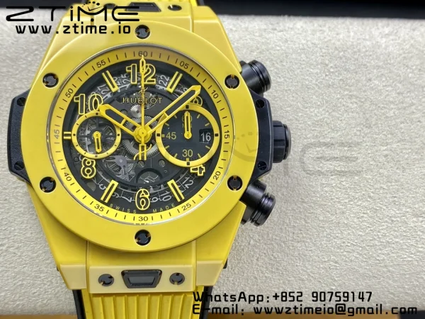 Hublot Big Bang Unico 441.ES.5119.RX Ceramic BBF 1:1 Best Edition Skeleton Dial on Yellow Rubber Strap A1280 - Super Clone Watch | 1:1 Best Version