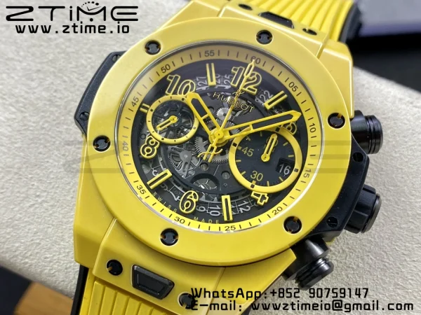 Hublot Big Bang Unico 441.ES.5119.RX Ceramic BBF 1:1 Best Edition Skeleton Dial on Yellow Rubber Strap A1280 - Super Clone Watch | 1:1 Best Version