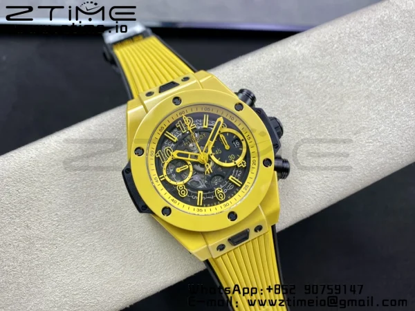 Hublot Big Bang Unico 441.ES.5119.RX Ceramic BBF 1:1 Best Edition Skeleton Dial on Yellow Rubber Strap A1280 - Super Clone Watch | 1:1 Best Version