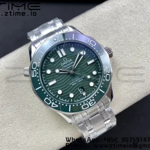 OMEGA OMEGA Seamaster Diver 300M VSF 1:1 Best Edition Green Ceramic Green Dial on SS Bracelet A8800 V2 - Super Clone Watch | 1:1 Best Version