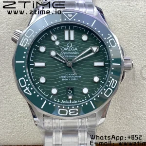 OMEGA OMEGA Seamaster Diver 300M VSF 1:1 Best Edition Green Ceramic Green Dial on SS Bracelet A8800 V2 - Super Clone Watch | 1:1 Best Version