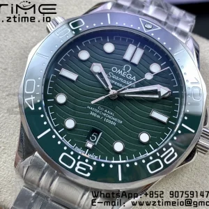 OMEGA OMEGA Seamaster Diver 300M VSF 1:1 Best Edition Green Ceramic Green Dial on SS Bracelet A8800 V2 - Super Clone Watch | 1:1 Best Version