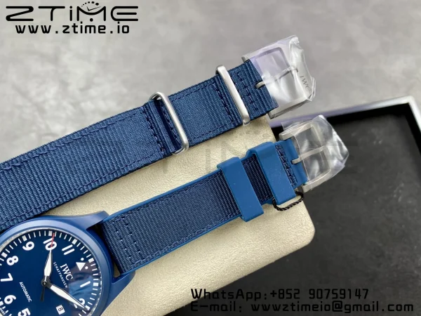 IWC Mark XVIII IW328101 Blue Ceramic M+F 1:1 Best Edition Blue Dial on Blue Nylon Strap A35111 - Super Clone Watch | 1:1 Best Version