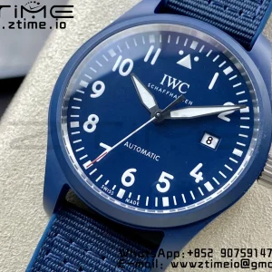 IWC Mark XVIII IW328101 Blue Ceramic M+F 1:1 Best Edition Blue Dial on Blue Nylon Strap A35111 - Super Clone Watch | 1:1 Best Version
