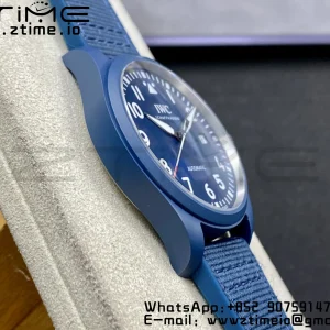 IWC Mark XVIII IW328101 Blue Ceramic M+F 1:1 Best Edition Blue Dial on Blue Nylon Strap A35111 - Super Clone Watch | 1:1 Best Version